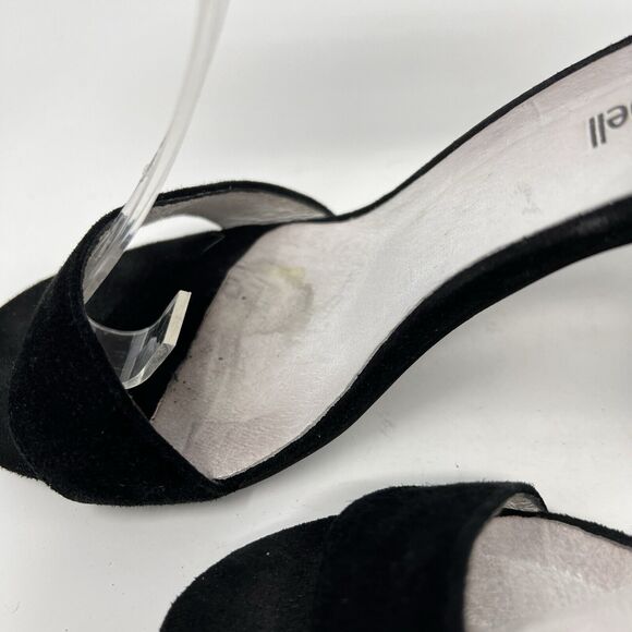 Jeffrey Campbell Lindsay Black Suede Block Heels Women's 7.5 Ankle Strap - Picture 4 of 10